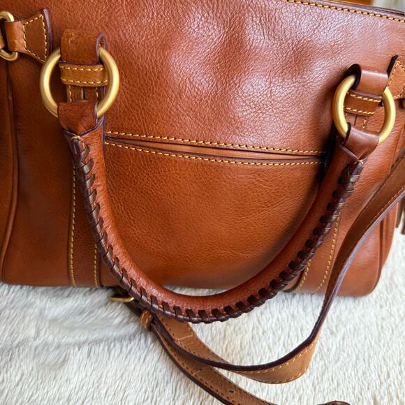 Dooney & Bourke Florentine Leather Satchel Saddle Shoulder Bag Quiet Luxury - Picture 8 of 16